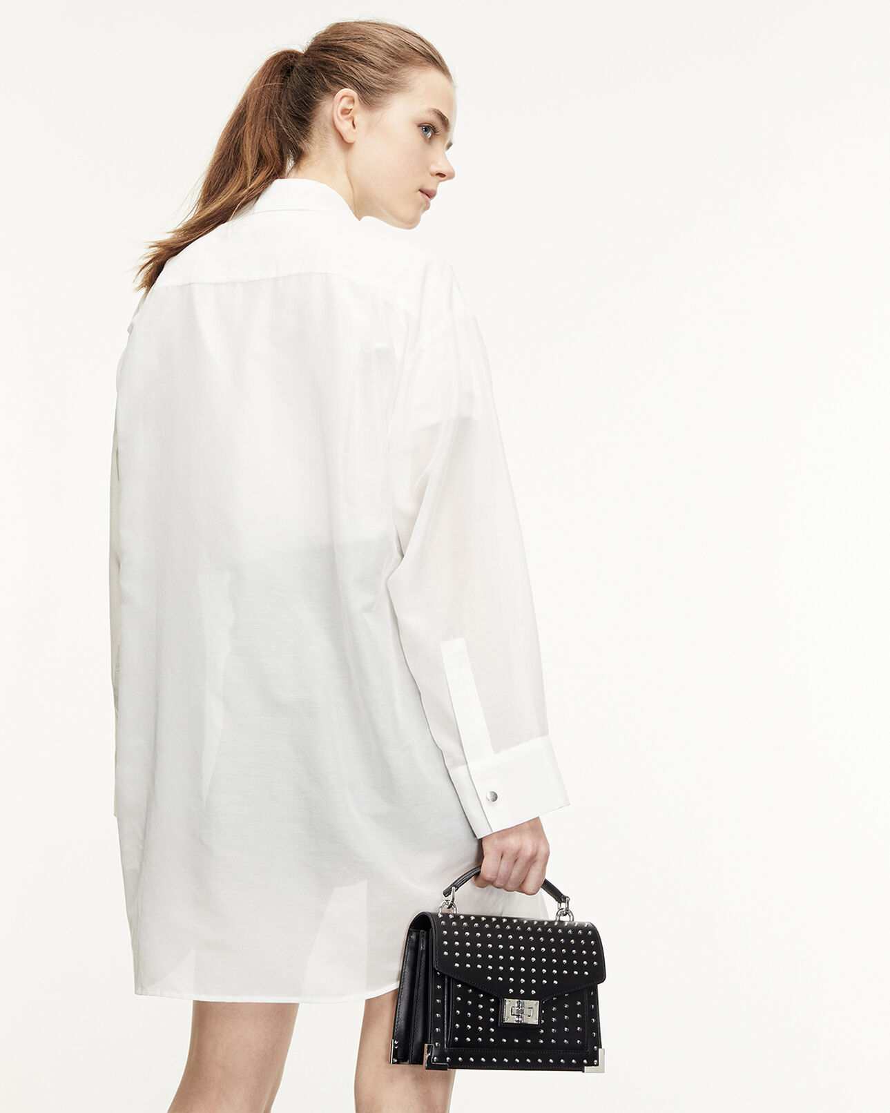 The Kooples WOMEN WHITE long white shirt with breast pockets