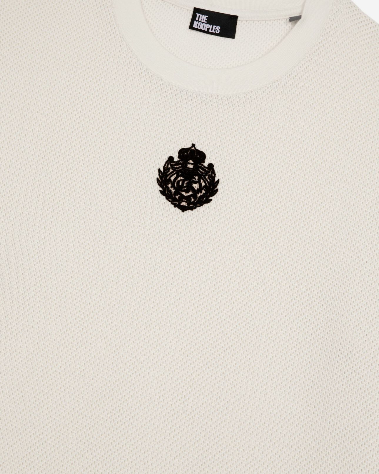 The Kooples WOMEN ECRU t-shirt with ecru honeycomb crest
