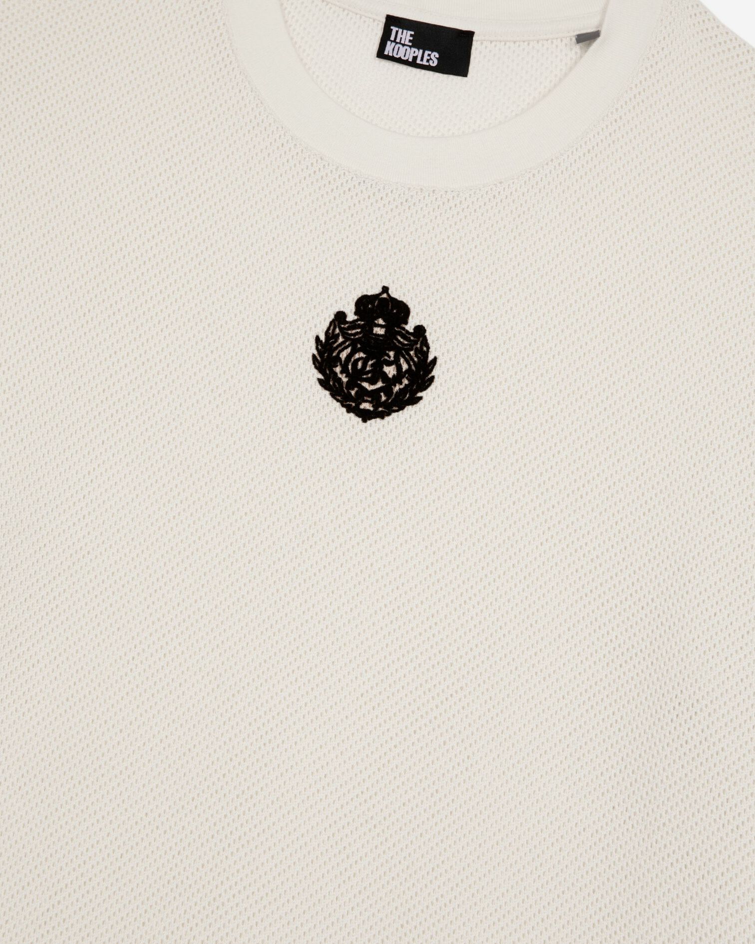 T-shirt with ecru honeycomb crest, ECRU, hi-res image number null