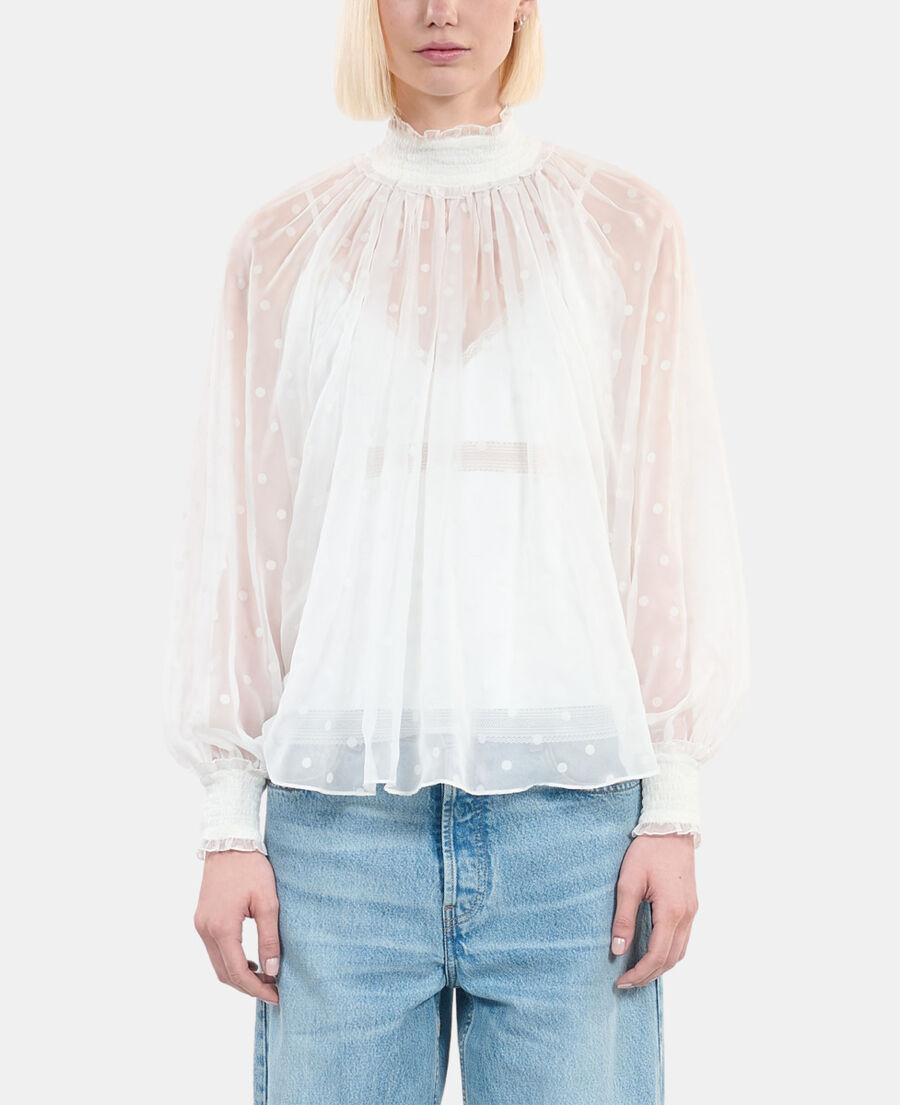 The Kooples F ECRU ecru top with shirring 