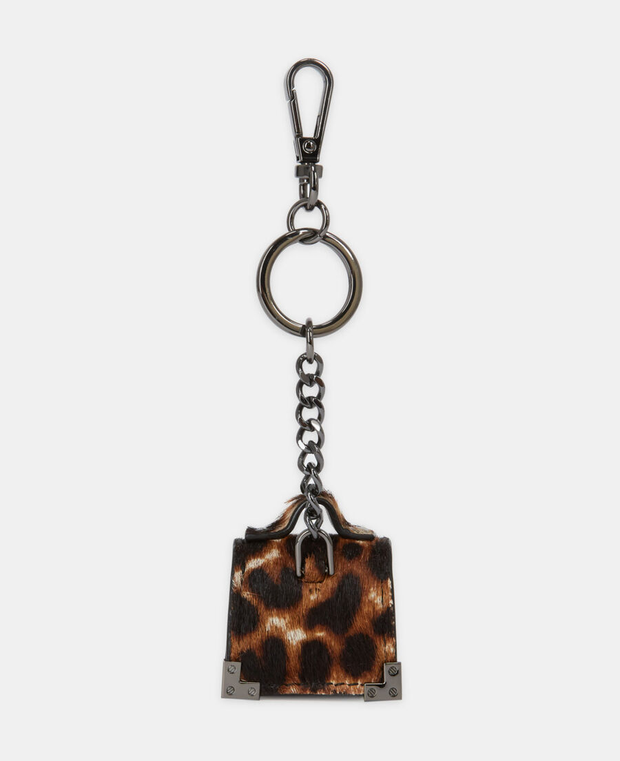 emily schlüsselanhänger aus leder in leoparden-optik