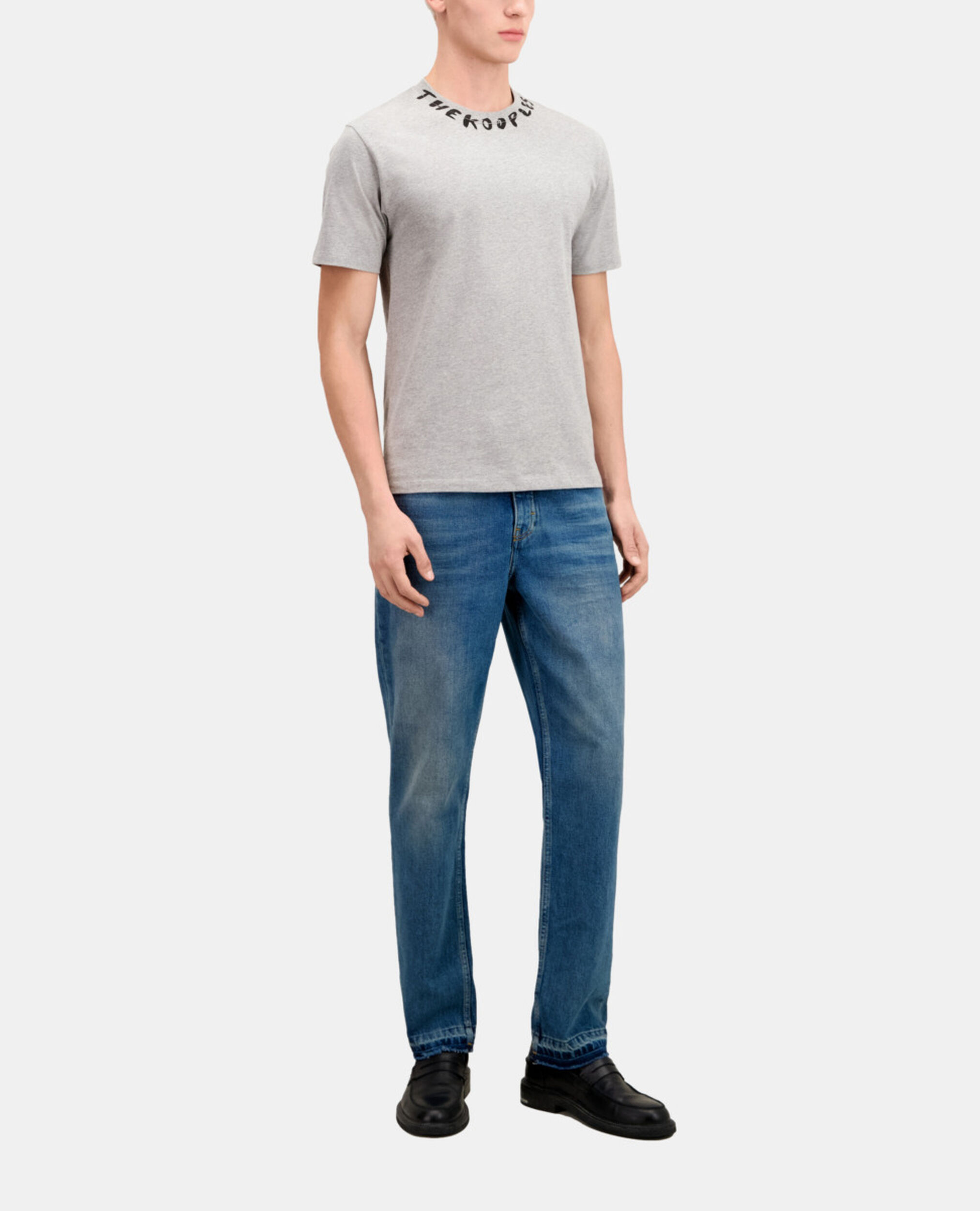 Men's grey t-shirt with logo, GREY MELANGE, hi-res image number null