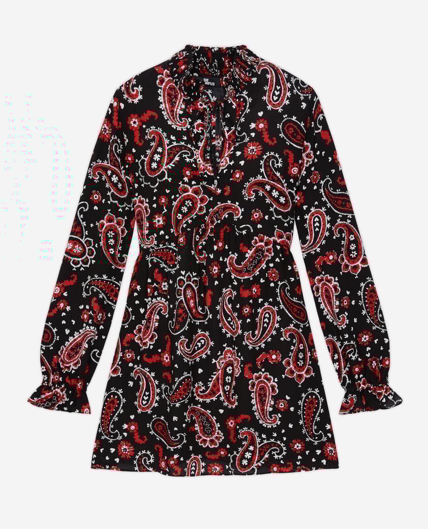 The Kooples WOMEN BLACK - RED short printed dress