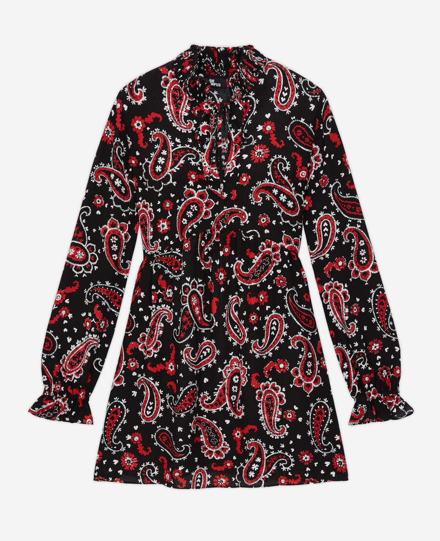 The Kooples DAMEN BLACK - RED kurzes kleid mit print