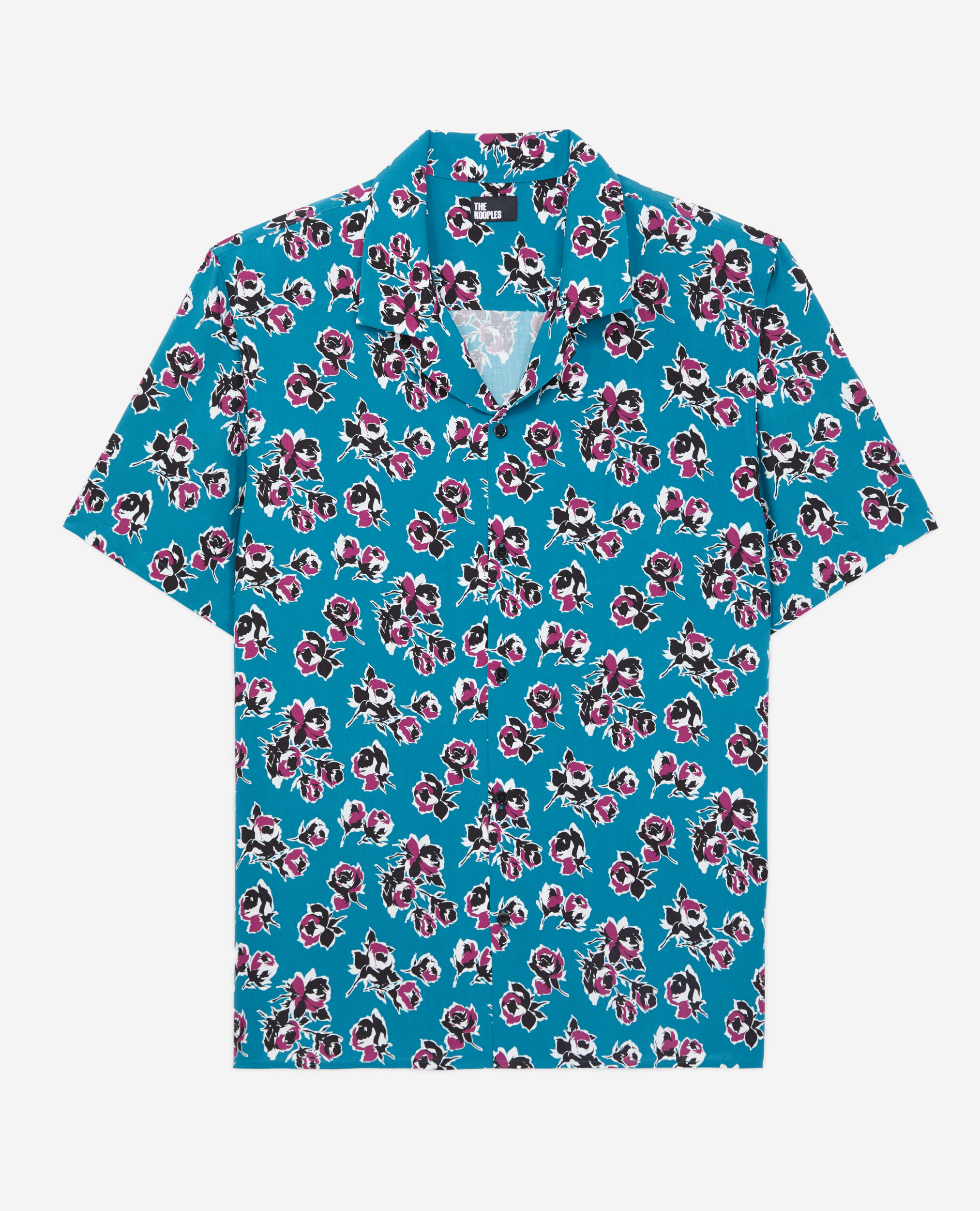 Kurzärmeliges Hemd mit Print, PINK - BLUE, hi-res image number null