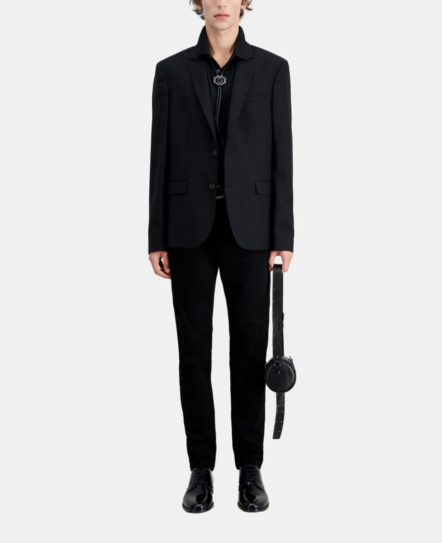 The Kooples HOMME BLACK veste de costume noire en laine