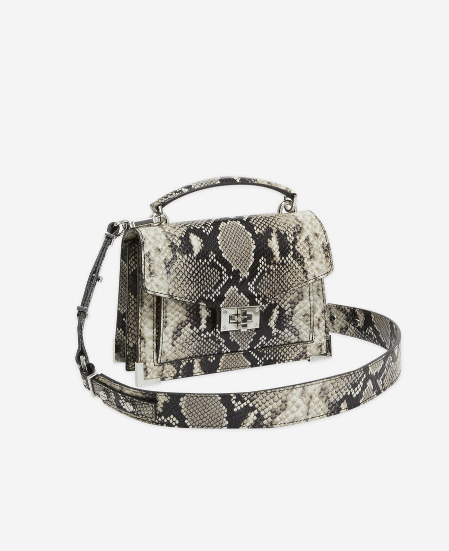 The Kooples FEMME BLACK WHITE sac emily small en cuir noir et blanc