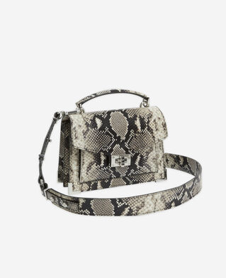 The Kooples FEMME BLACK WHITE sac emily small en cuir noir et blanc