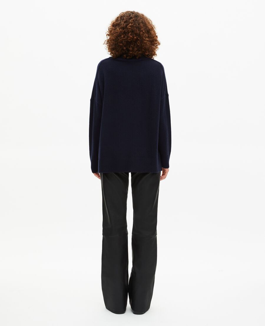 The Kooples FEMME NAVY pull col montant en cachemire marine