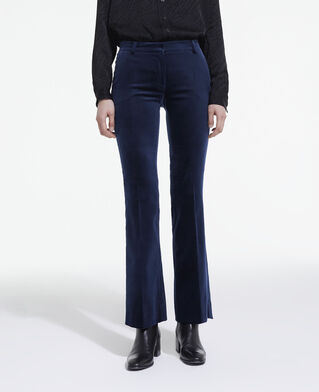 The Kooples F NAVY blue velvet suit pants