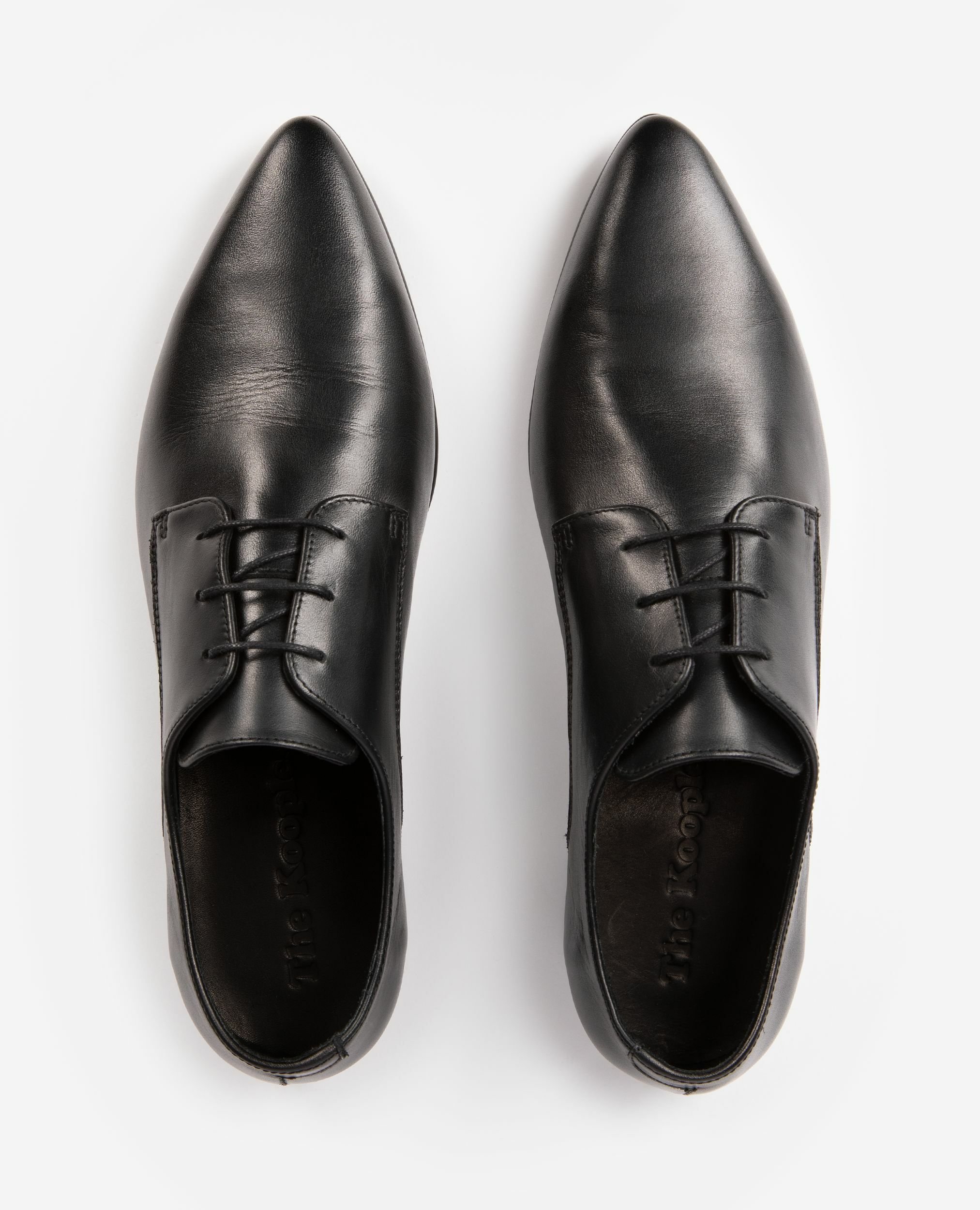 Black leather Derbies, BLACK, hi-res image number null