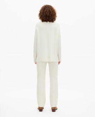 The Kooples WOMEN ECRU ecru cashmere stand-up collar sweater