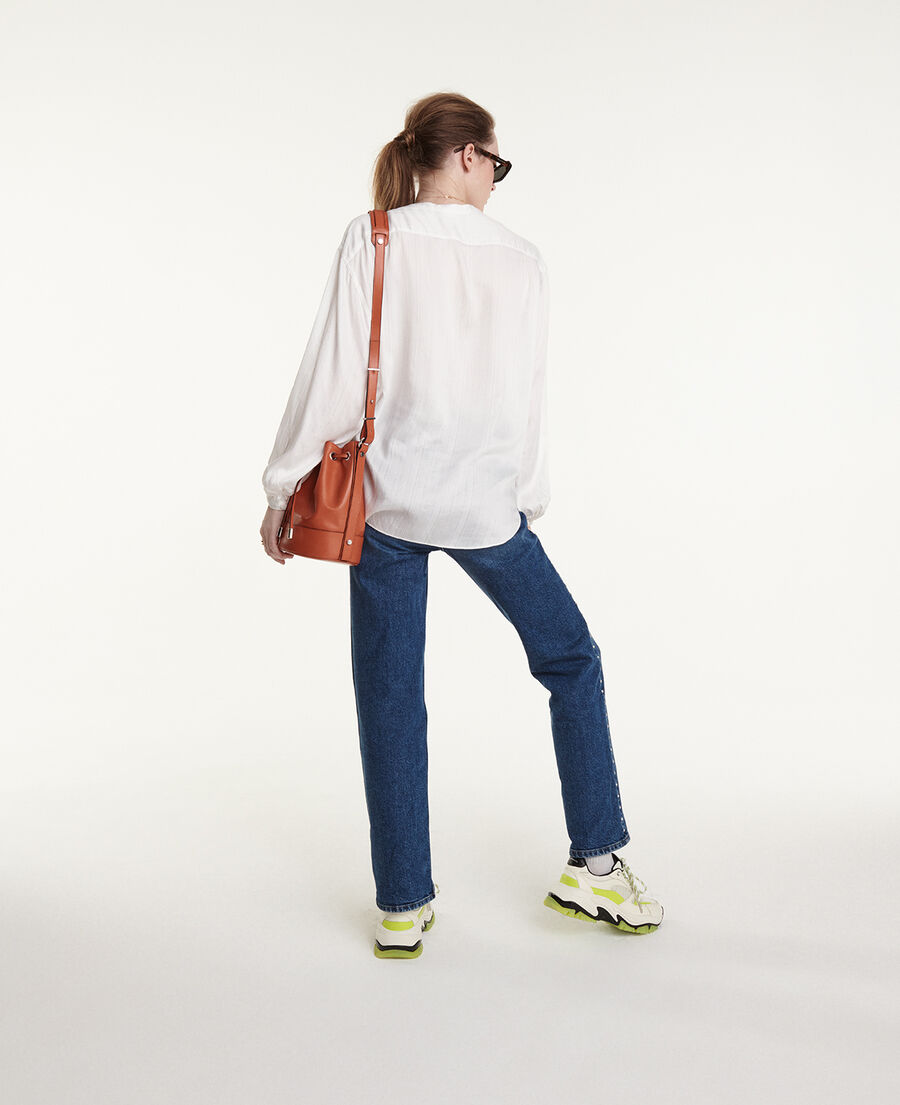 The Kooples WOMEN ECRU roomy flowing knotted ecru top