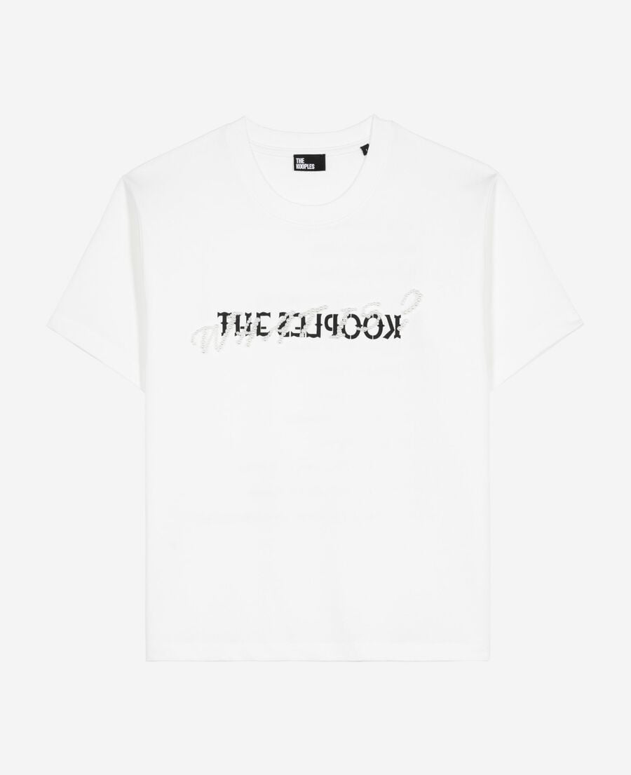 The Kooples FEMME WHITE t-shirt what is avec perles blanc