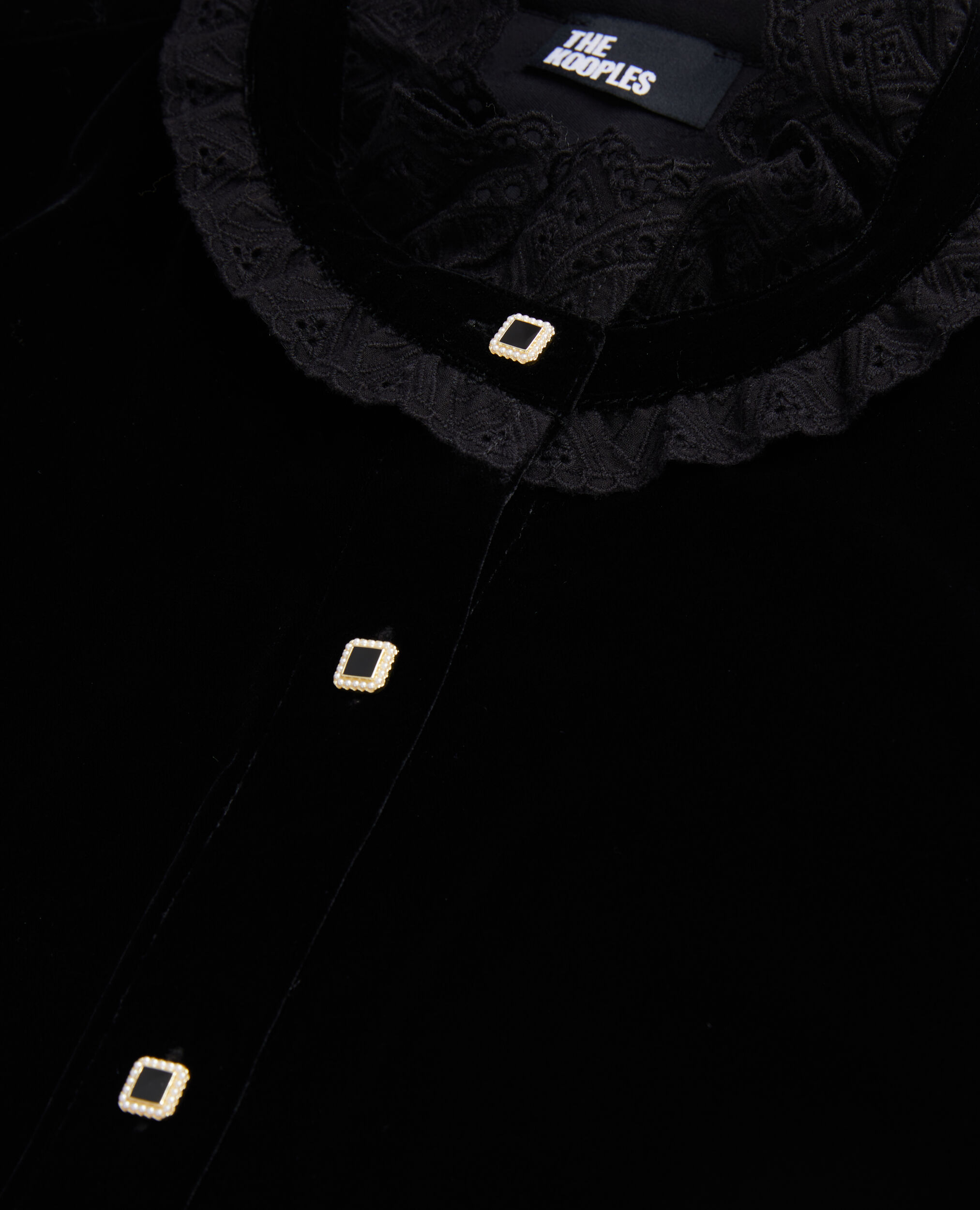 Black velvet shirt, BLACK, hi-res image number null