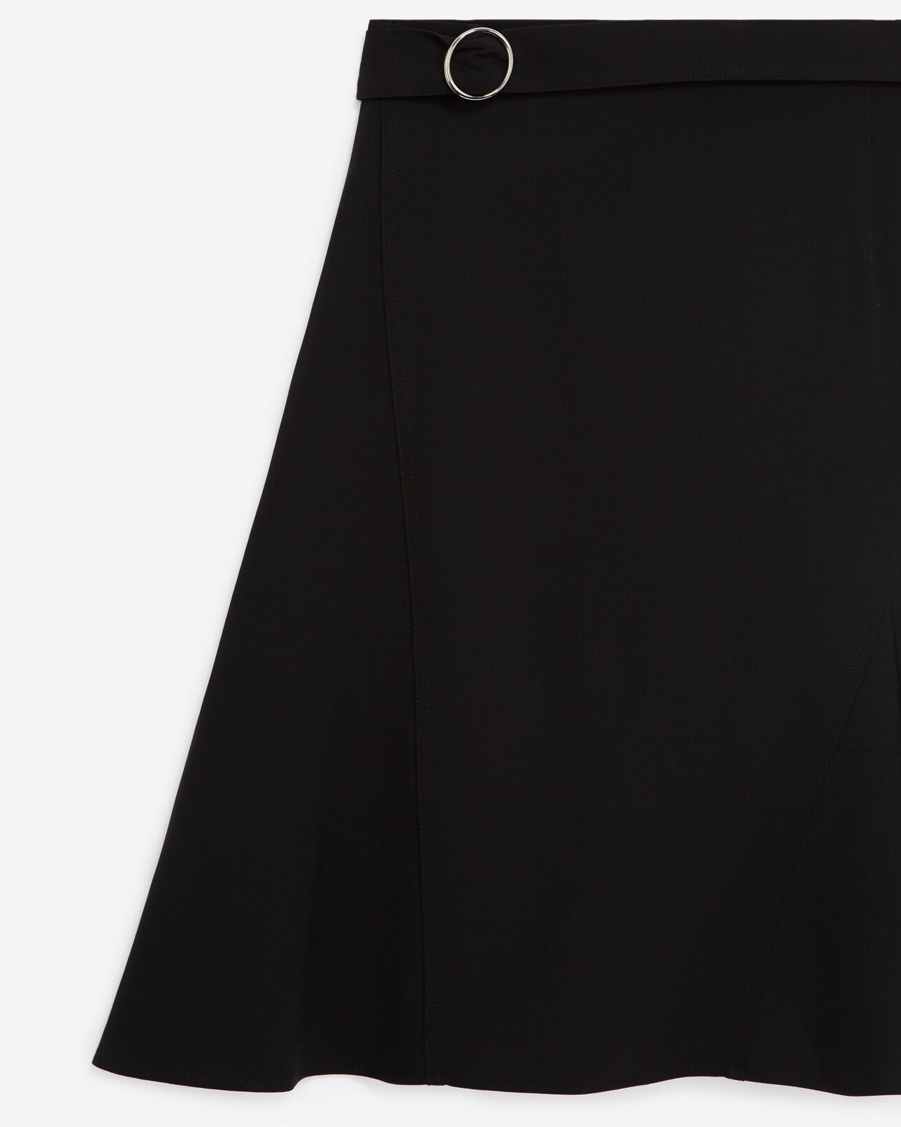 The Kooples FEMME BLACK jupe longue laine noire évasée