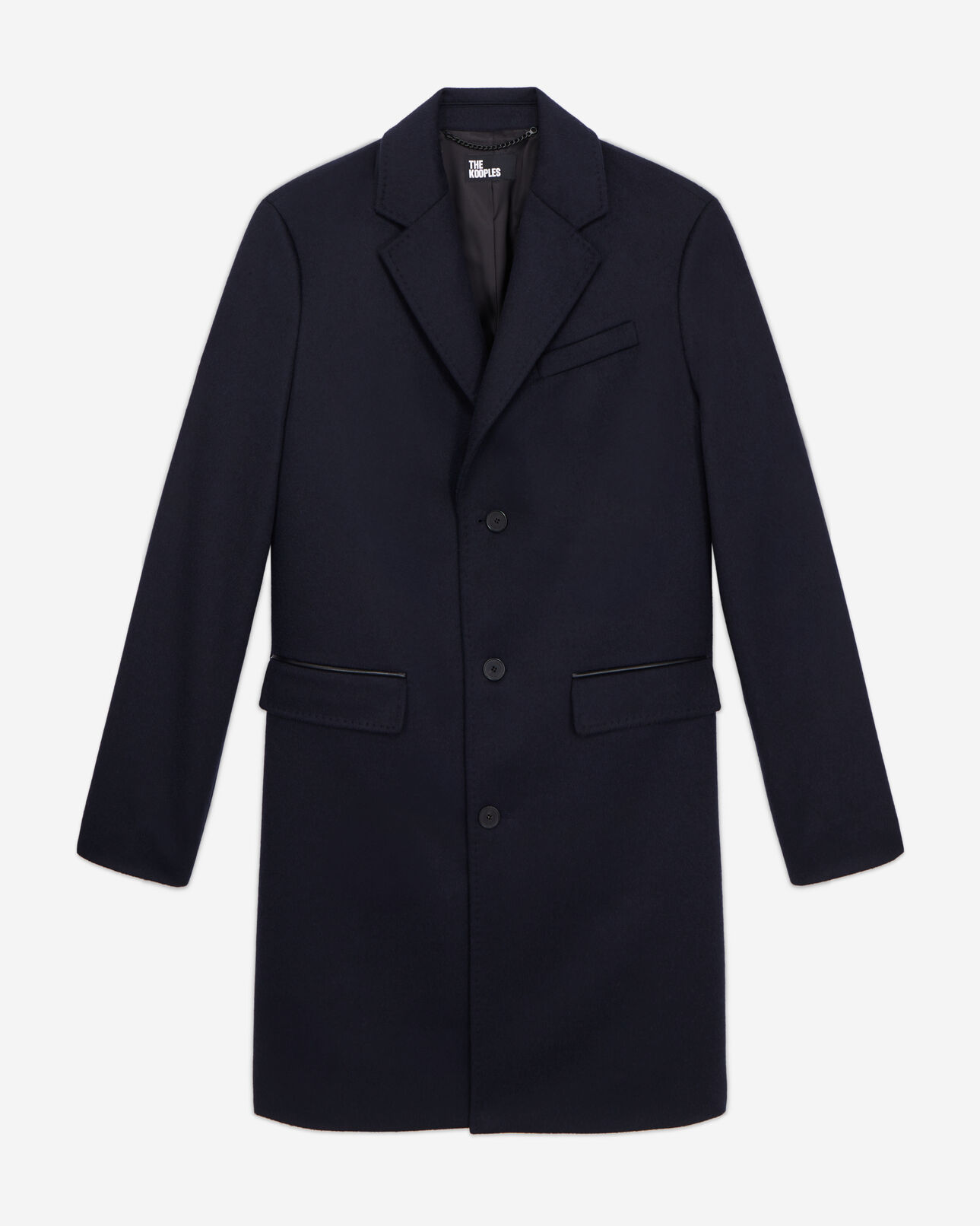 The Kooples MEN DARK NAVY long navy blue cashmere coat