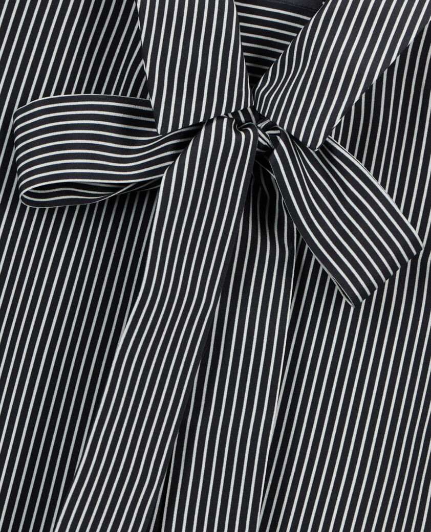 The Kooples FEMME BLACK WHITE chemise en soie à rayures