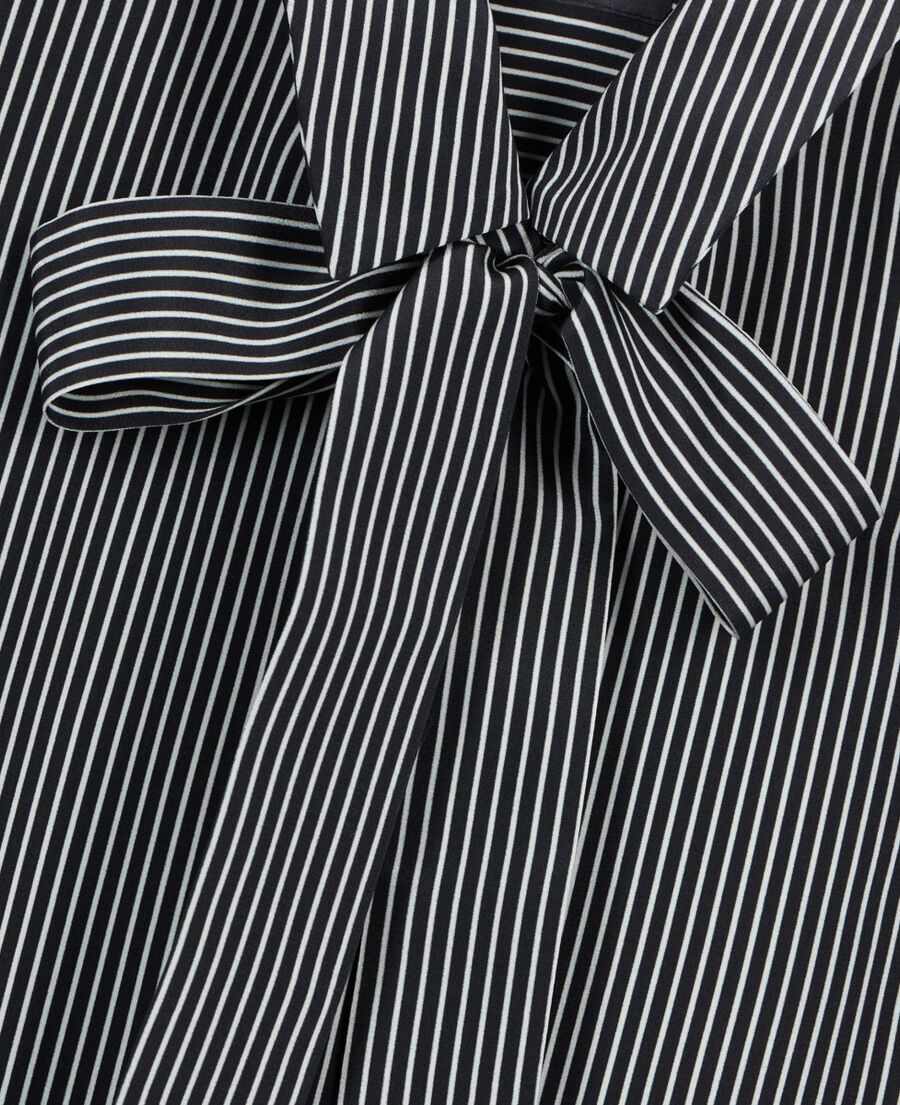 The Kooples F BLACK WHITE striped silk shirt