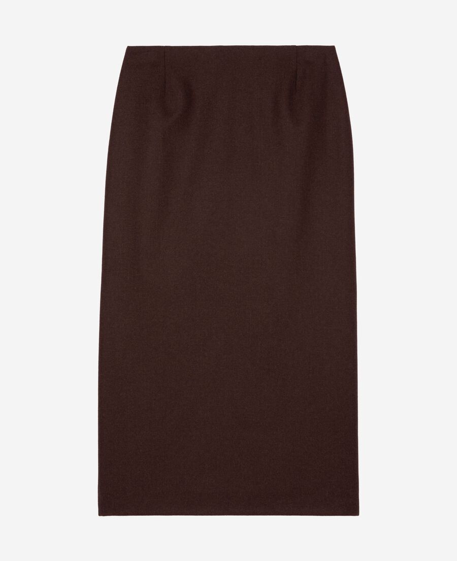The Kooples FEMME BROWN jupe longue crayon marron