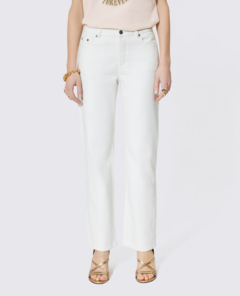 The Kooples FEMME WHITE jean droit enduit &eacute;cru