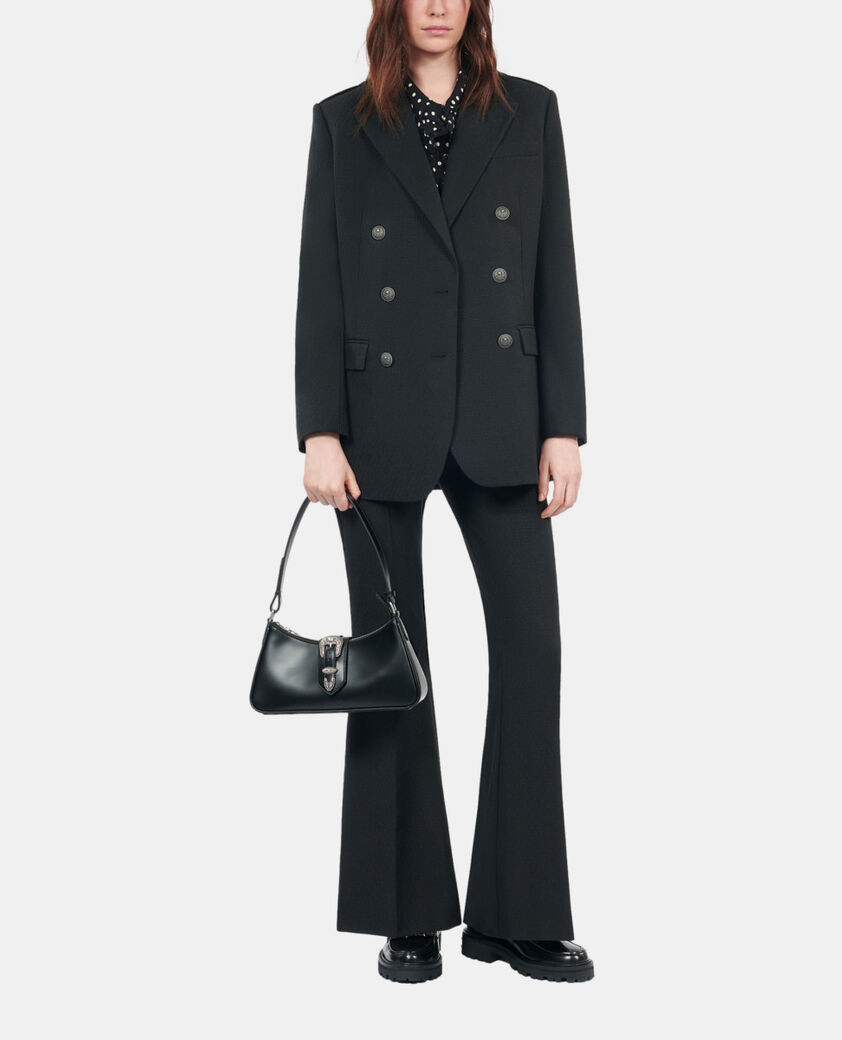 The Kooples WOMEN BLACK black wool blend suit jacket
