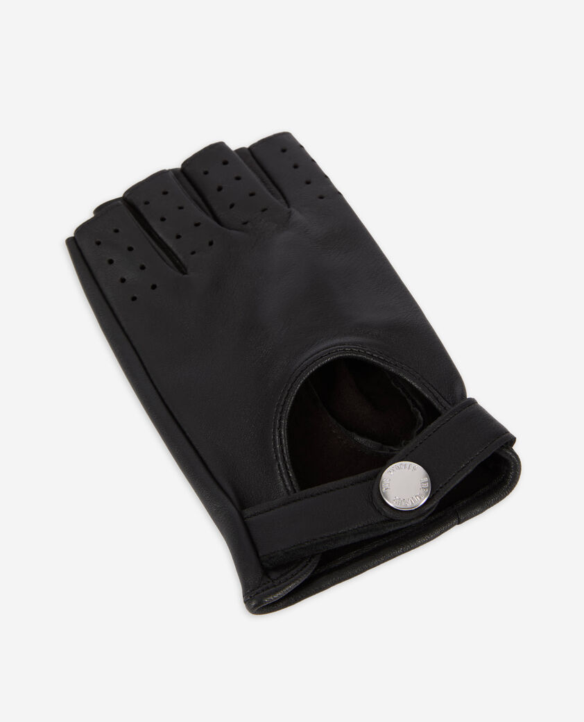 The Kooples WOMEN BLACK black leather driving gloves