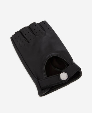 The Kooples WOMEN BLACK black leather driving gloves