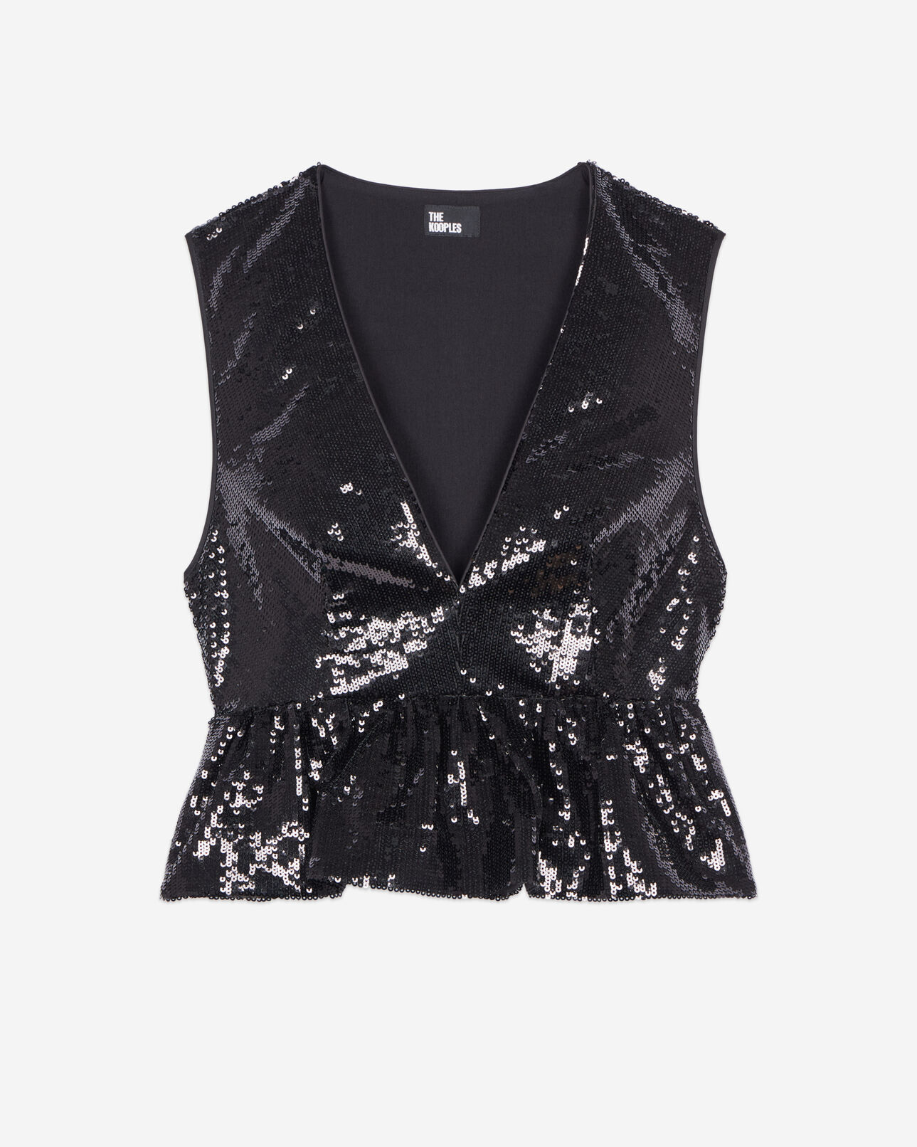 The Kooples DAMEN BLACK STONE top mit pailletten schwarz