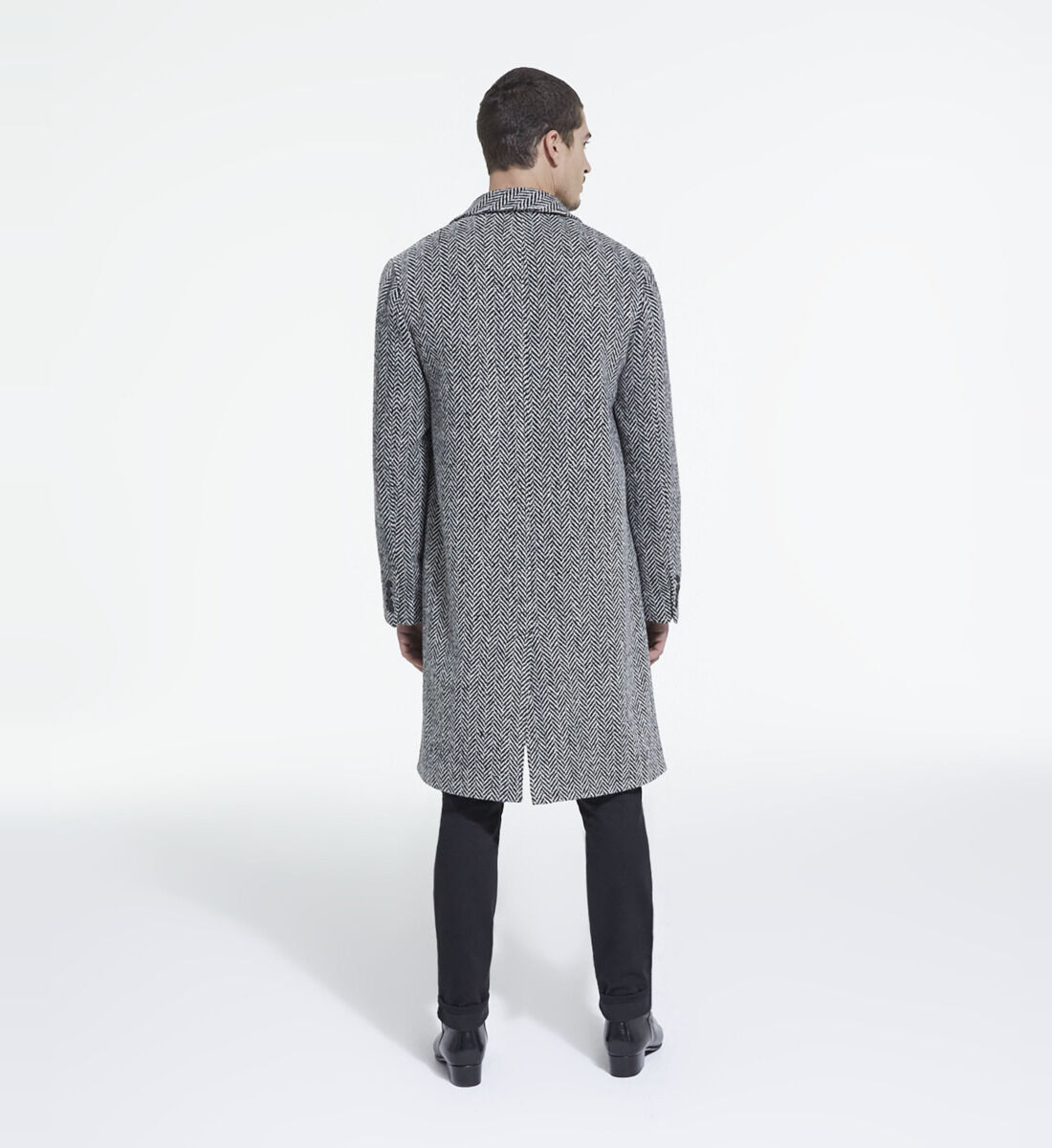 Patterned wool coat store