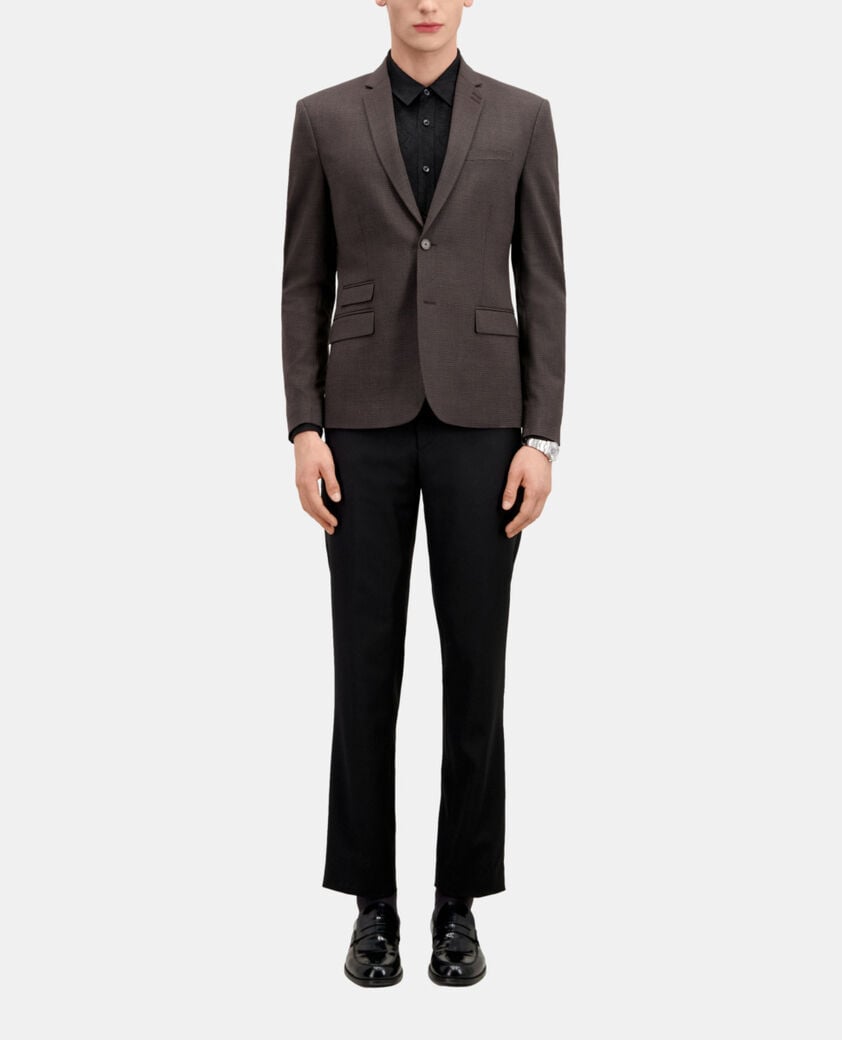 The Kooples H BROWN / BLACK brown houndstooth wool suit jacket