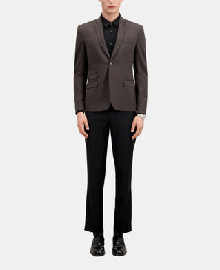 The Kooples H BROWN / BLACK brown houndstooth wool suit jacket