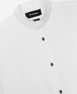 The Kooples HERREN WHITE weißes baumwollhemd aus faille de coton mit kragen