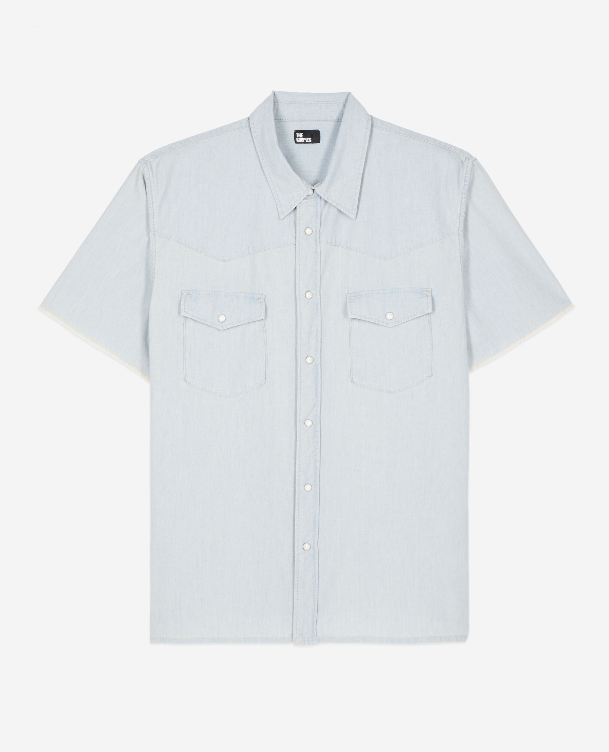 Chemise manches courtes en denim bleue, LIGHT BLUE, hi-res image number null