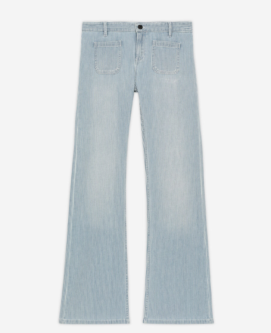 weiß-blau gestreifte jeans