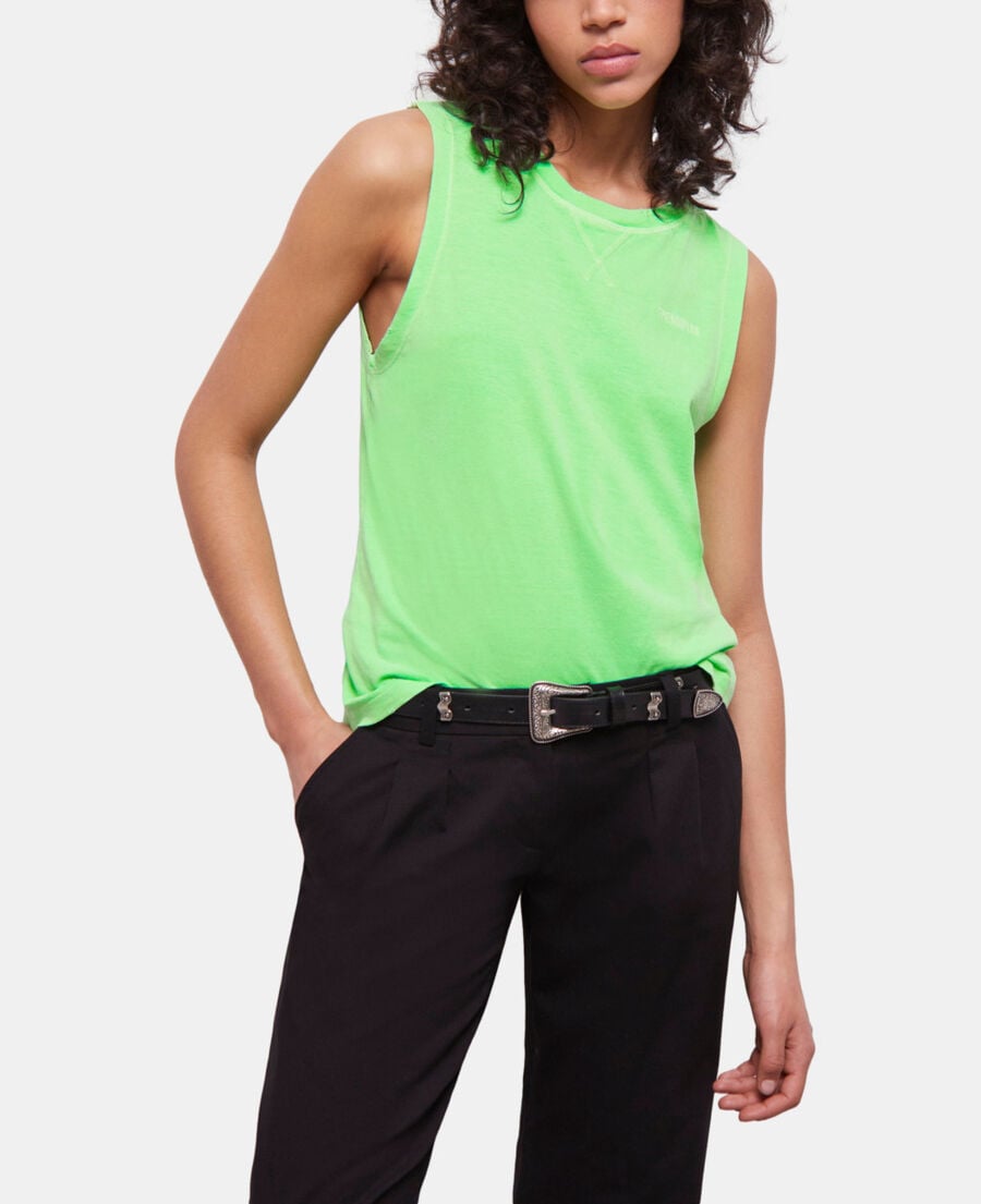 The Kooples DAMEN VERT FLUO neongrünes t-shirt damen mit logo