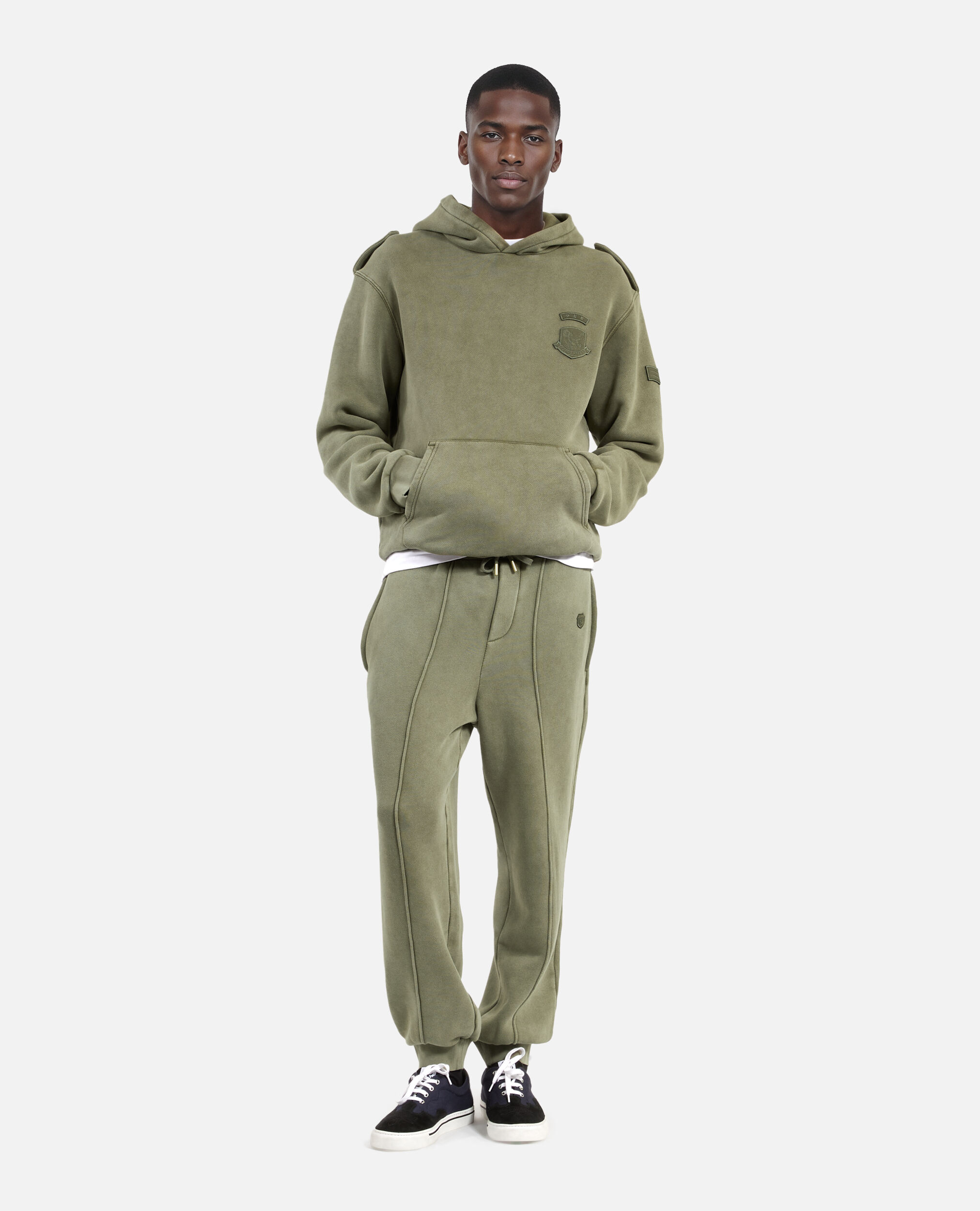 Khaki joggers with crest, KAKI, hi-res image number null