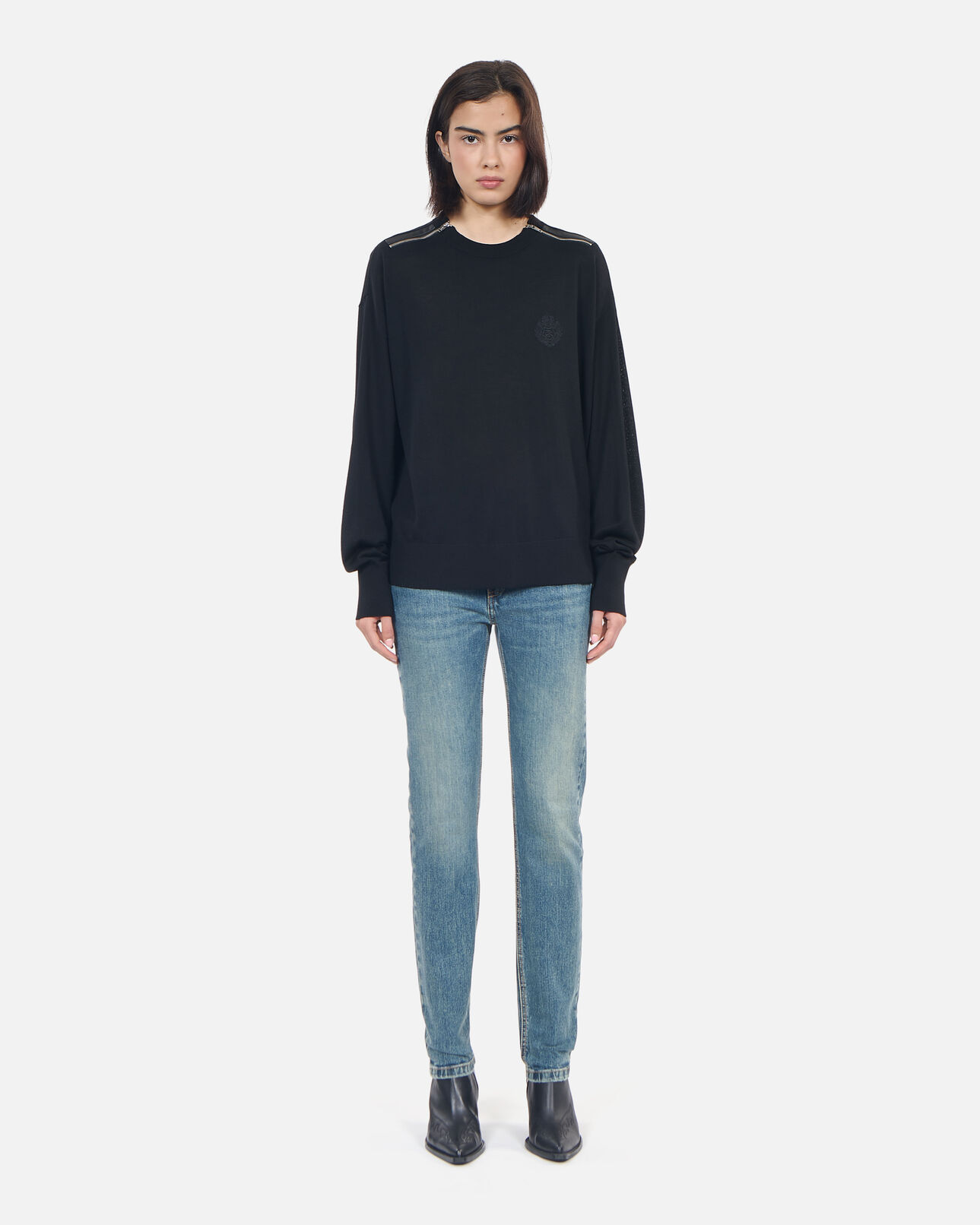 The Kooples WOMEN BLACK black merino wool sweater