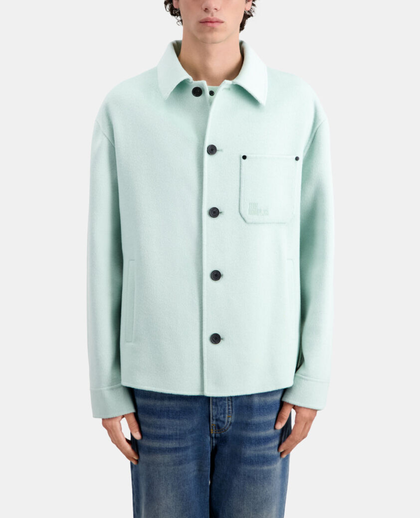 The Kooples HERREN OCEAN grüne hemdjacke aus wolle