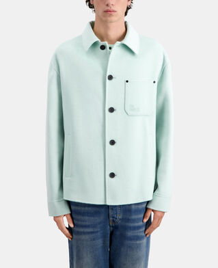 The Kooples HOMME OCEAN blouson type surchemise vert en laine