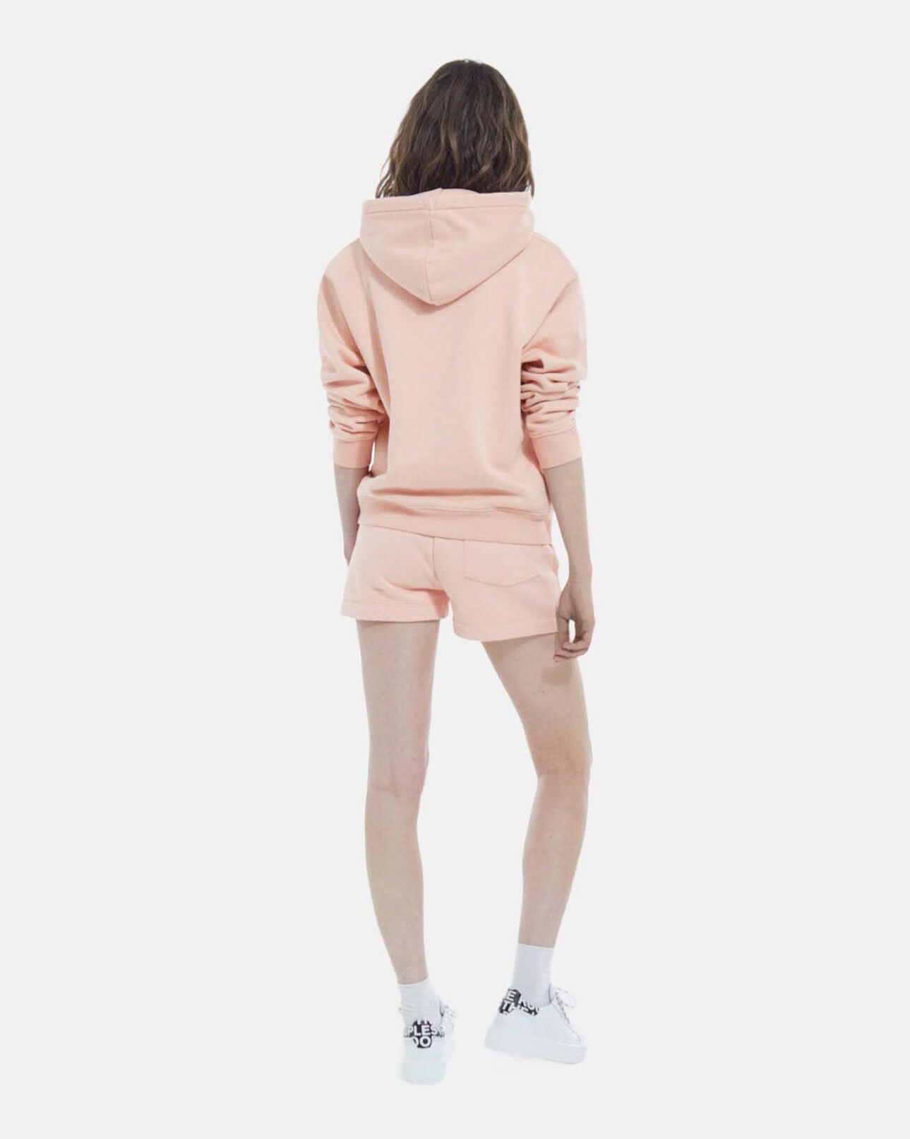 The Kooples FEMME PINK sweat rose clair capuche poche kangourou