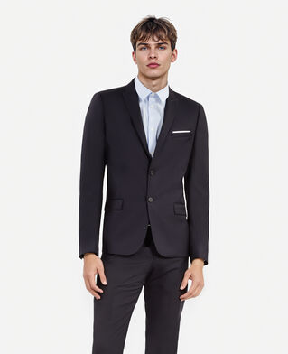 The Kooples MEN DARK NAVY navy wool slim fit suit jacket