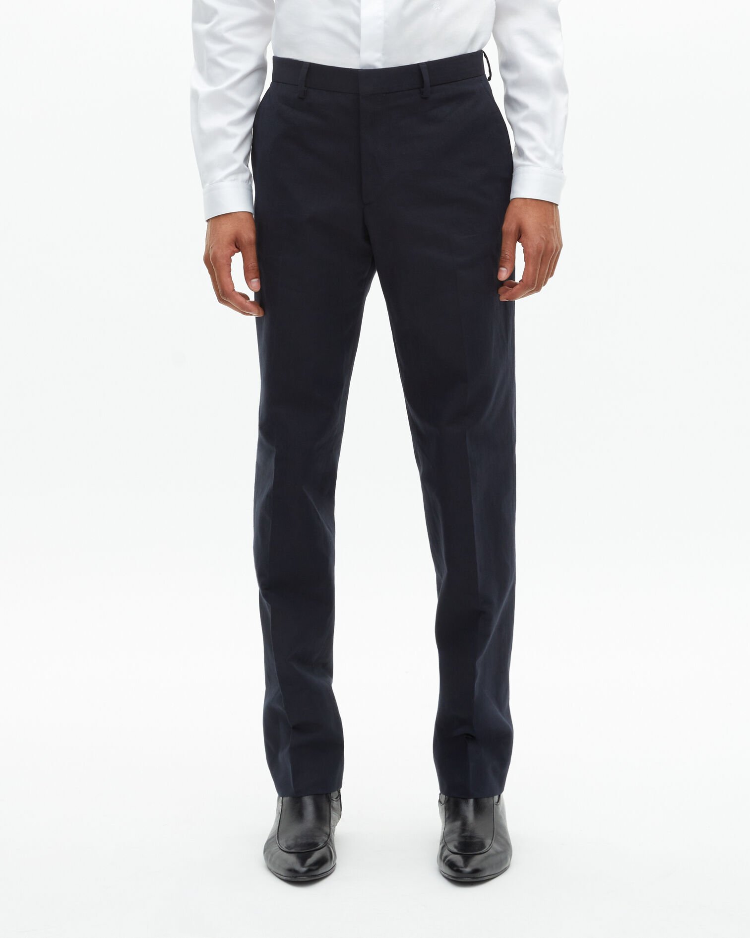 Navy blue straight suit pants, NAVY, hi-res image number null