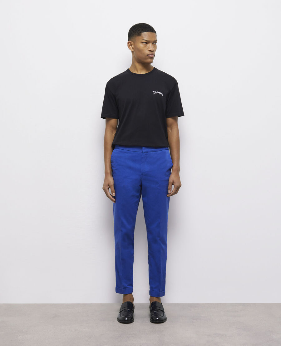 pantalones azules algodón