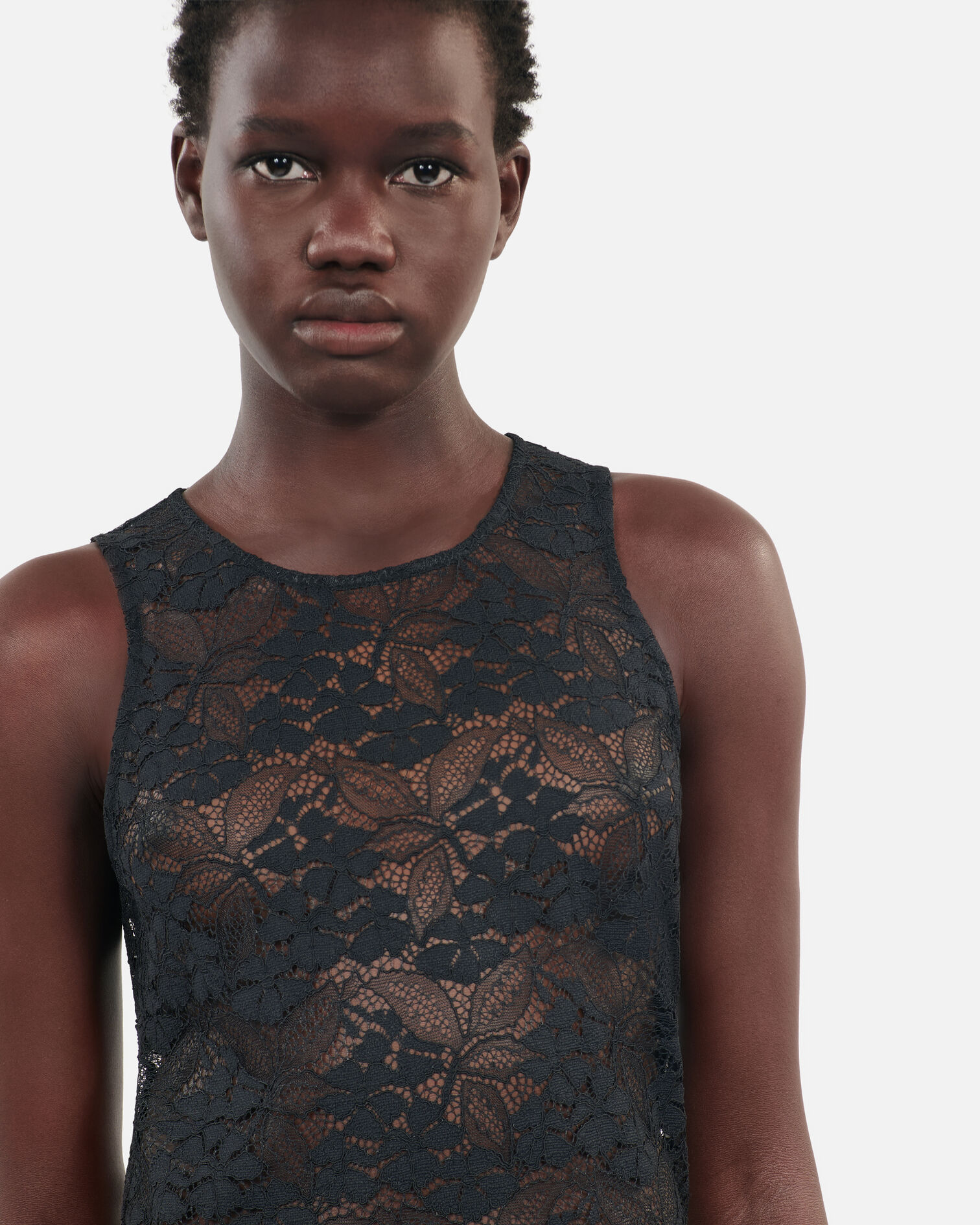 Black lace top, BLACK, hi-res image number null