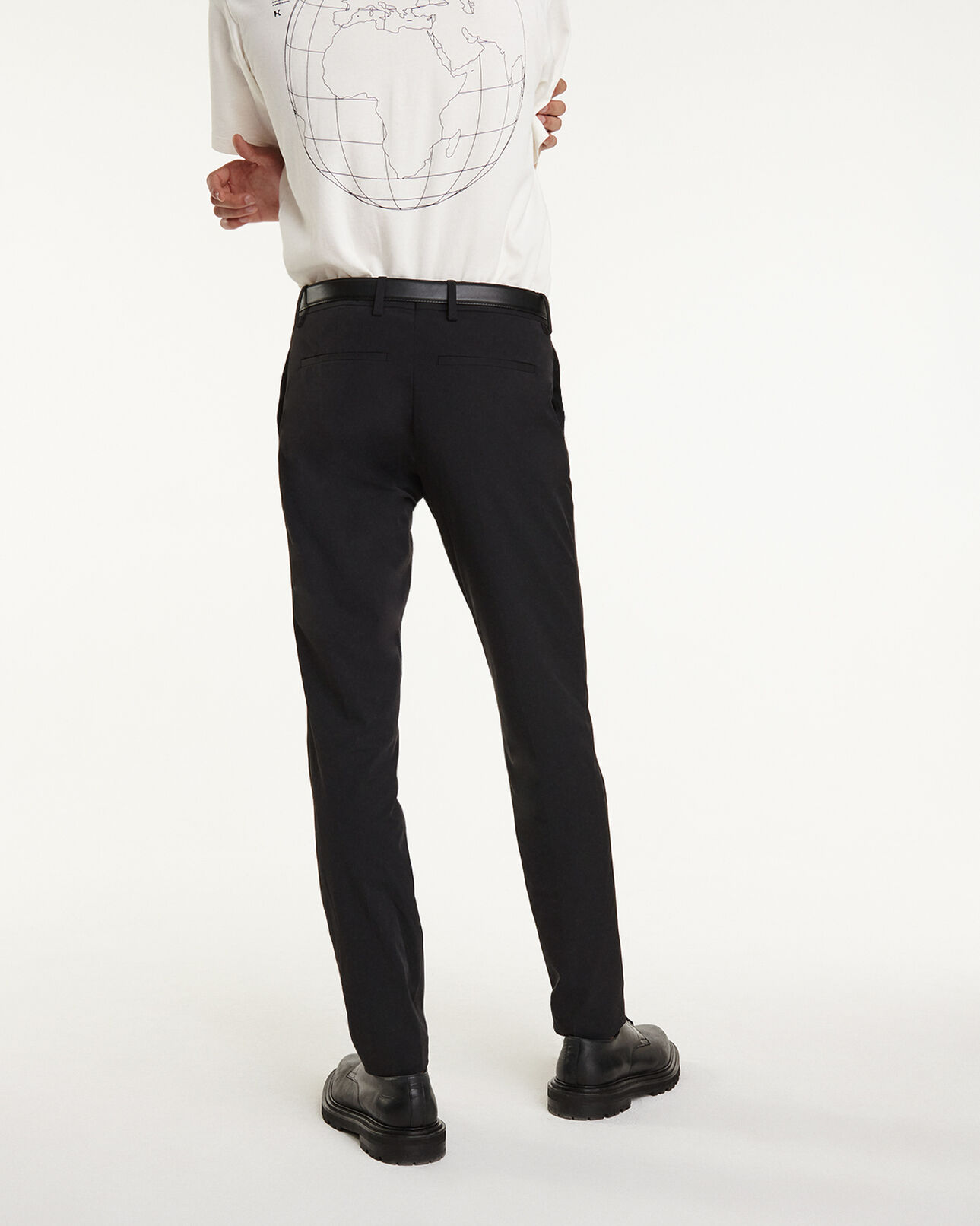 The Kooples HOMME BLACK pantalon costume technique noir ajusté