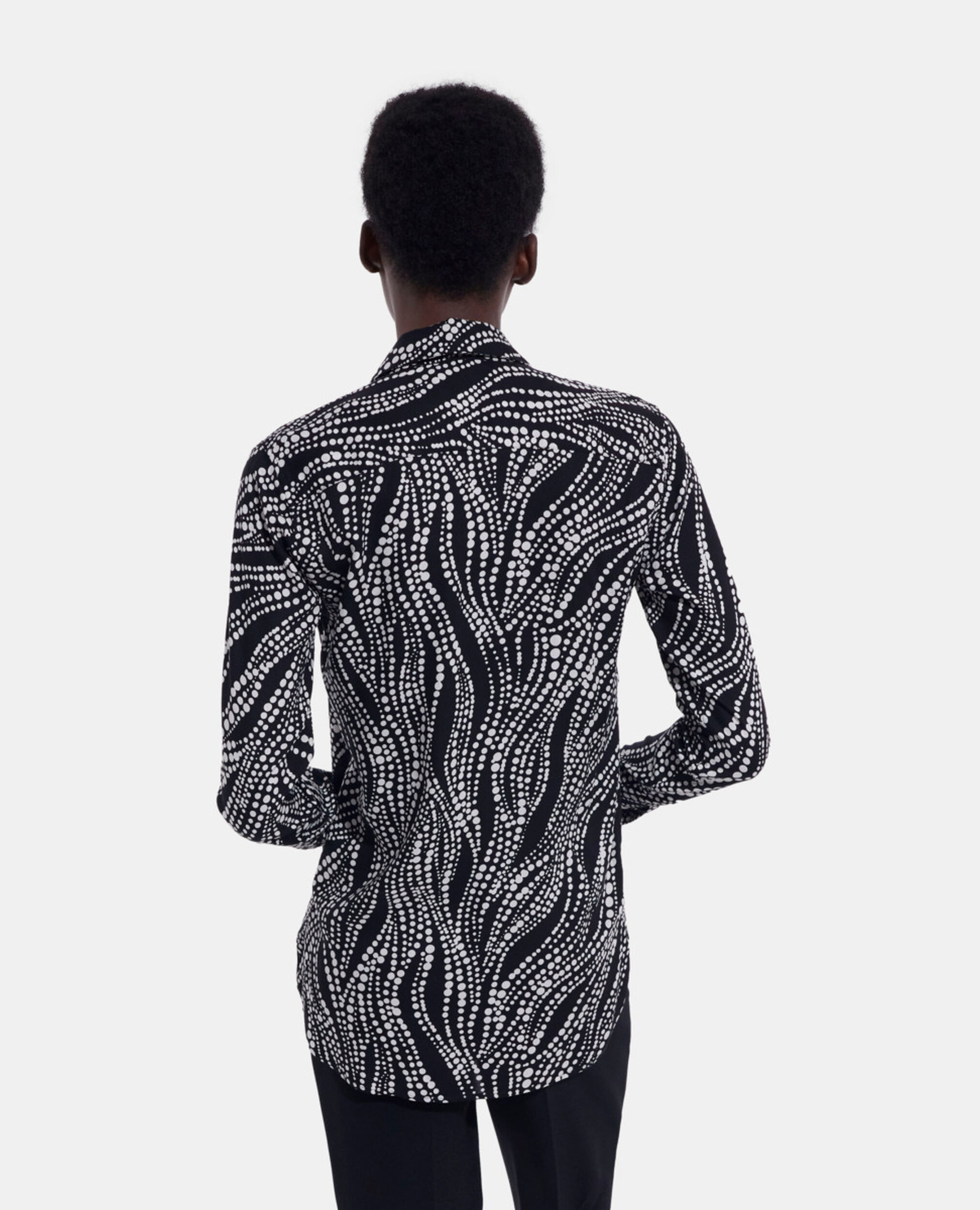 Printed shirt, BLACK WHITE, hi-res image number null