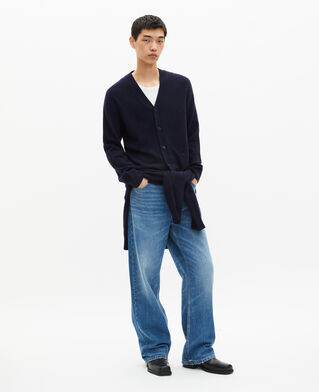 The Kooples HERREN NAVY strickjacke aus kaschmir in marine