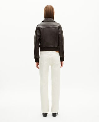 The Kooples FEMME BROWN blouson en cuir marron