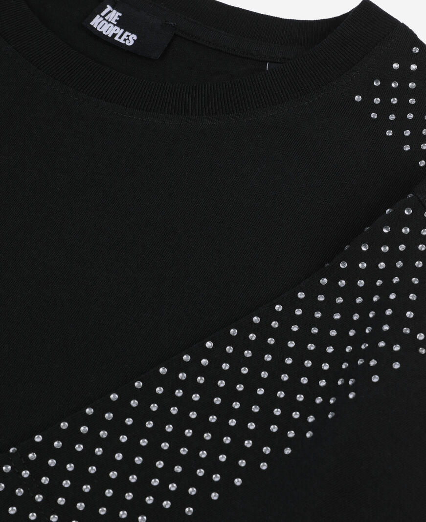 The Kooples MUJER BLACK camiseta mujer negra estrás